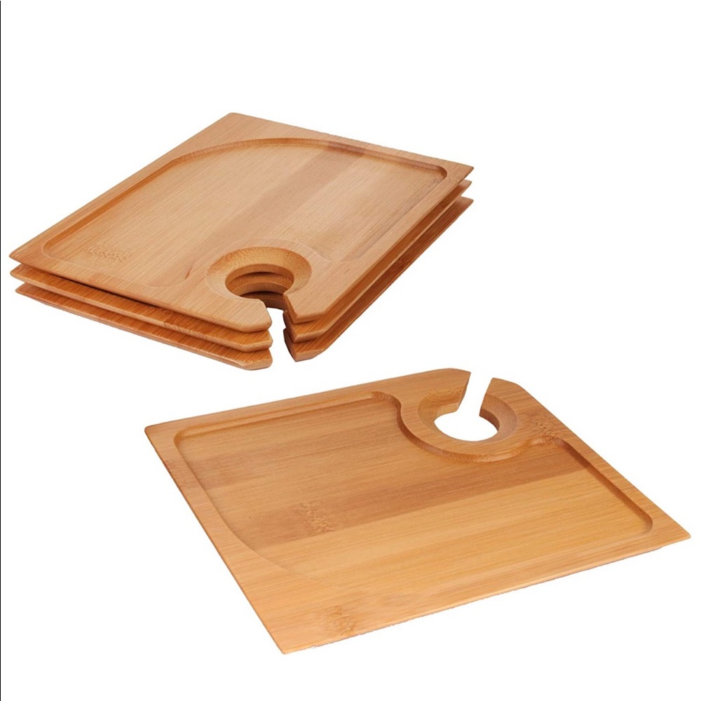 Cocktail Appetizer Plates with Wine Glass Holder ✨